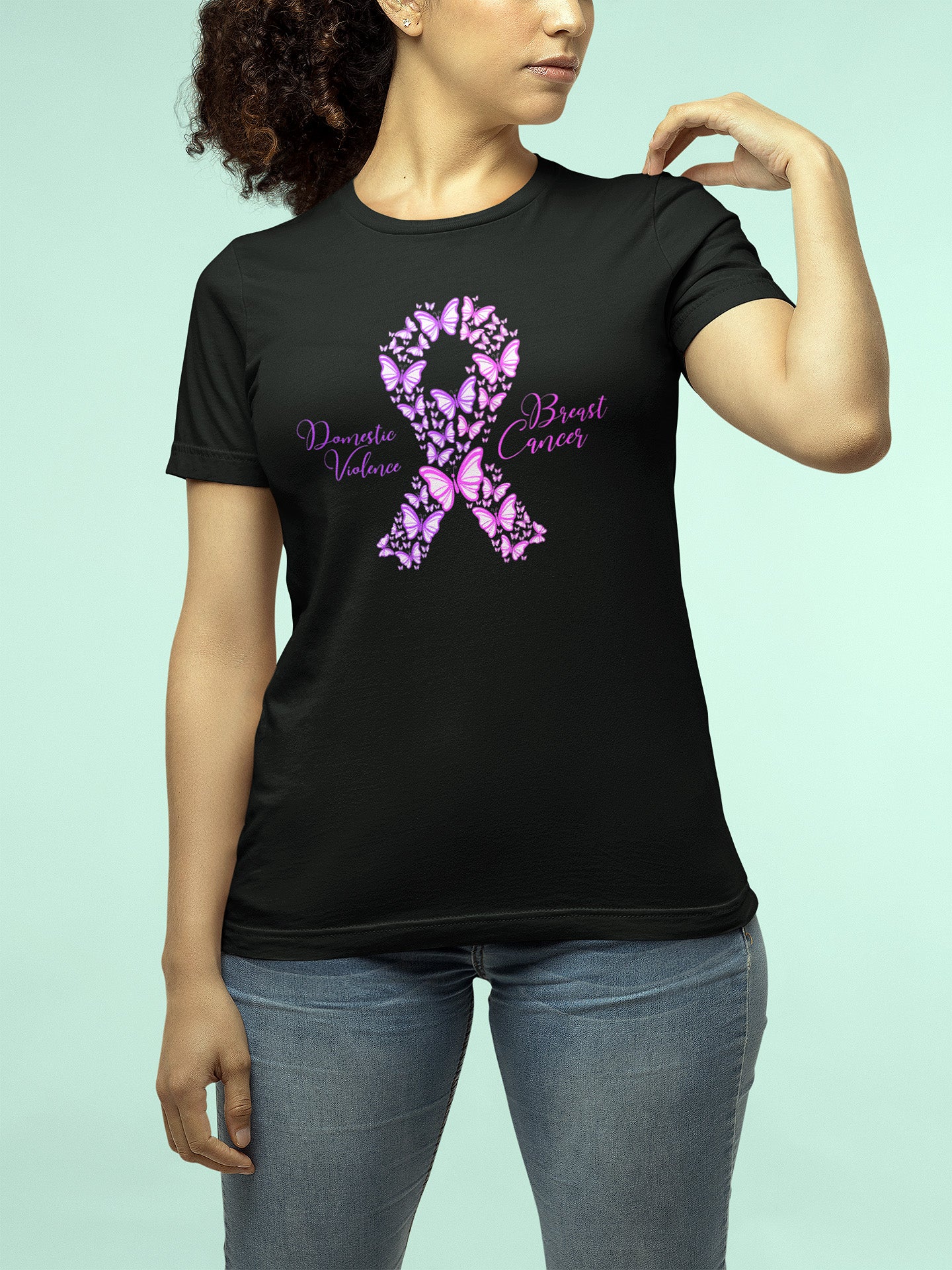 Domestic Violence & Breast Cancer Awareness - Ribbon