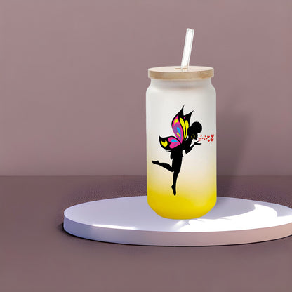 Butterfly Kisses Glass Can