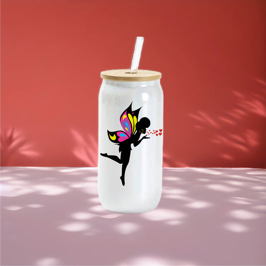 Butterfly Kisses Glass Can